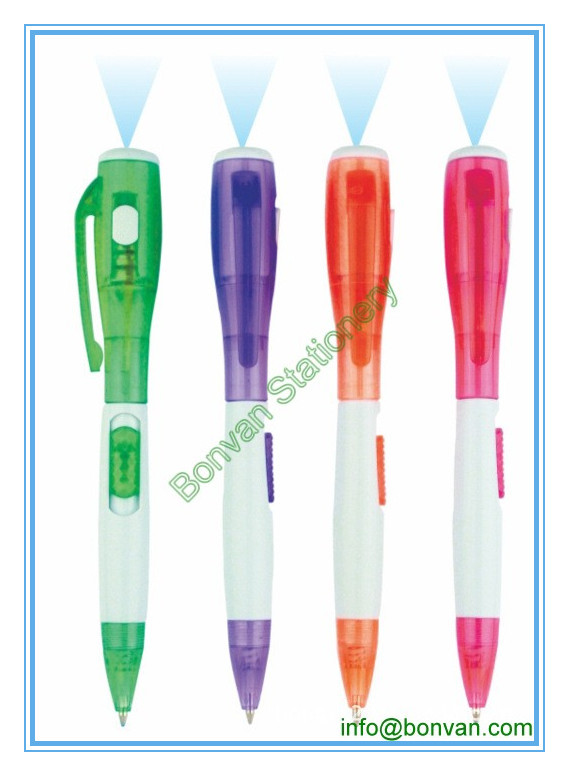 China led flashlight pen,led light plastic pen for gift promotion use wholesale