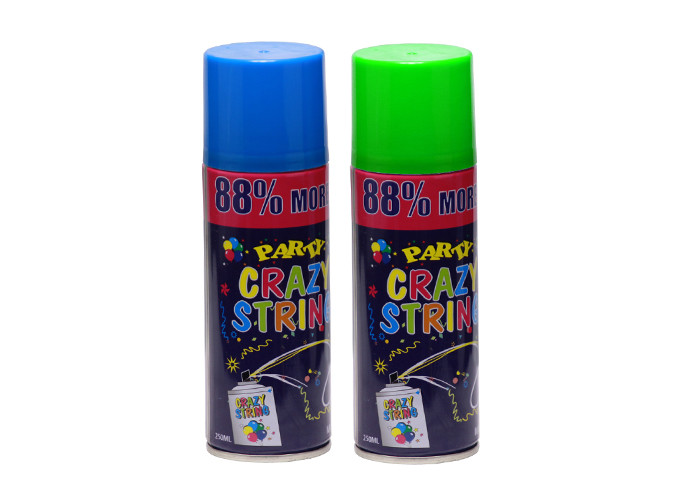 China Funny Fluorescent Party String Spray High Extrusion Rate Flammable Low Chemical Odor wholesale