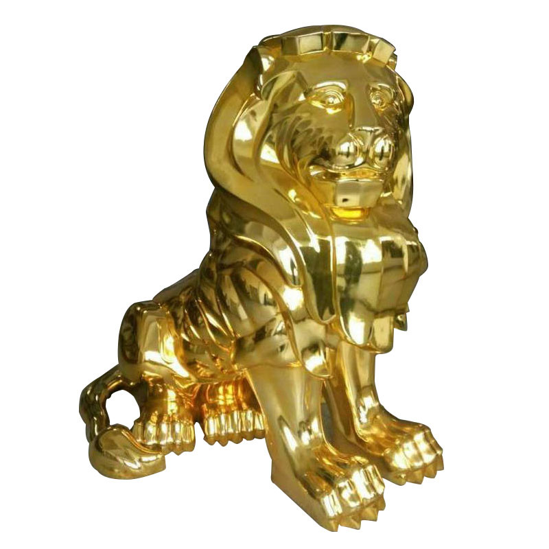 China Rohs Gold Electroplating Service , Lion Sculpture Electroplating Resin Prints wholesale