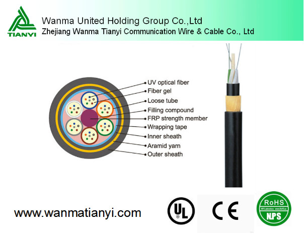 Factory price 24 core 96 core Fiber cable Outdoor overhead Fiber Optic Cable ADSS for sale