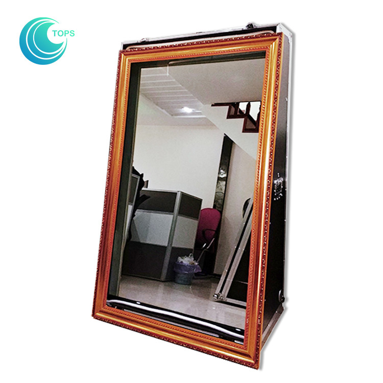 Quality Touch screen mirror touch screen booth 55inch magic mirror selfie booth case for sale