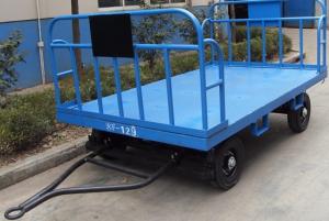 China Stable Airport Luggage Carts , Cargo Dolly Trailer 3 mm Faceplate Steel Plate wholesale