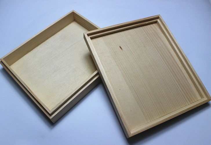 China Custom Logo Wooden Wedding Photo Album Box , Wooden Photo Box With Hinged Lid / Lock wholesale