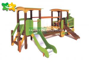 China PE Board Wooden Playground Slide Security Oriented High Strength For Outdoor wholesale