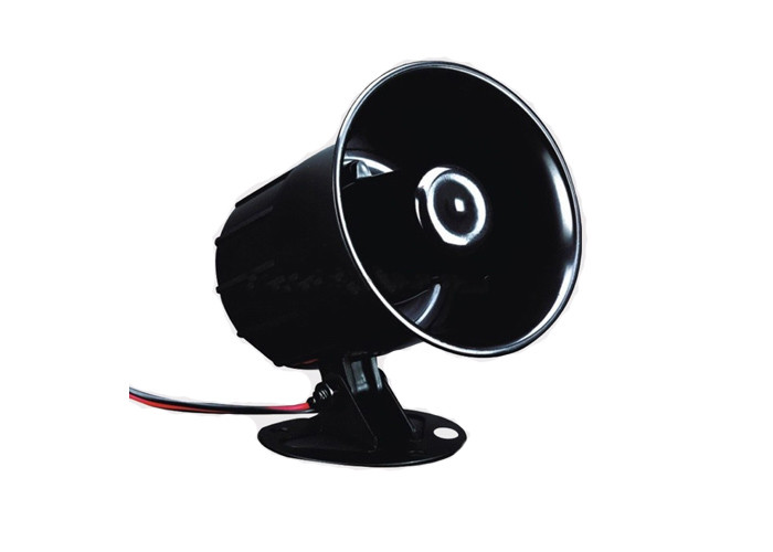 China Outdoor Small 110 dB Fire Siren Alarm Black Wired Horn DC12V Waterproof wholesale