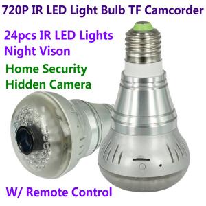 China HD 720P E27 24pcs LED Light IR Bulb Lamp Video Camcorder Hidden Spy CCTV Surveillance DVR wholesale