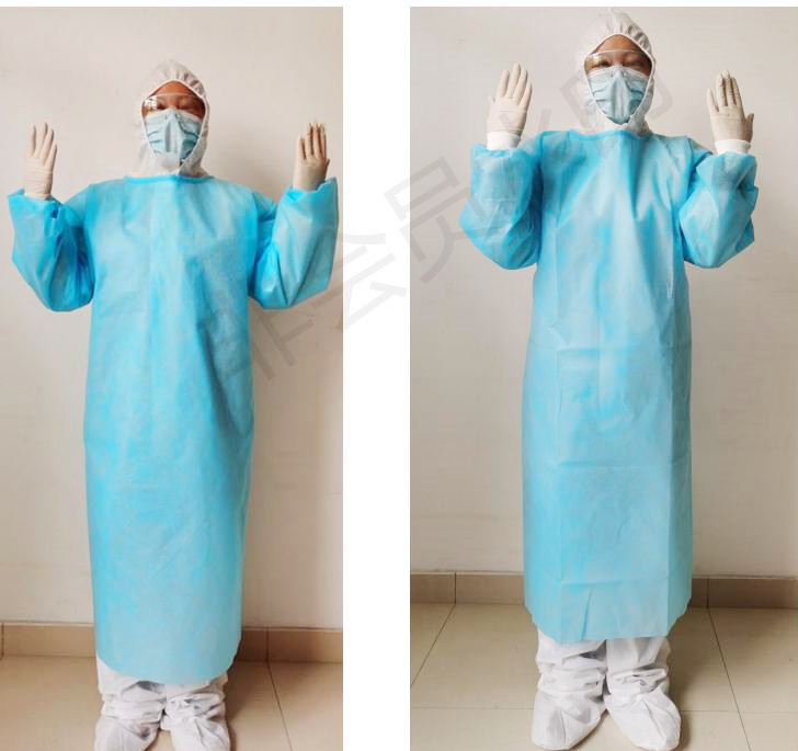 China Elastic Cuff SMS Isolation Gown , Disposable Isolation Clothing Silicone Free wholesale