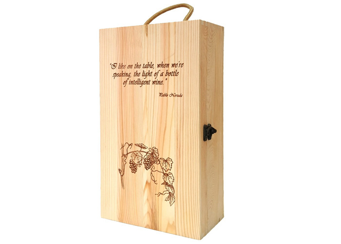 Buy cheap Custom Solid Wood Wine Gift Box , Double Wooden Wine Box With Metal Lock from wholesalers