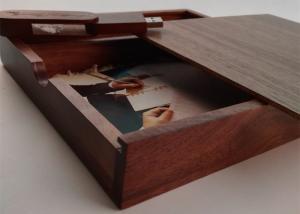 China Customized Wedding Album Presentation Box , Wooden Photo Keepsake Box wholesale