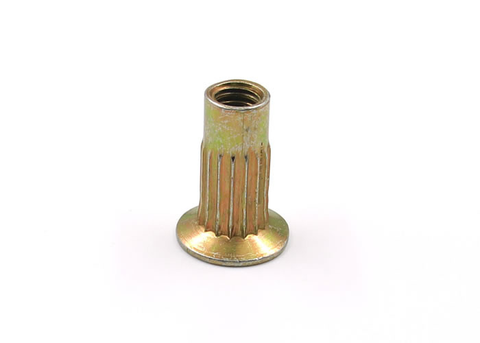 China Zinc Plated Flat Head Blind Nut with Straight Knurls Used Construction Fields wholesale