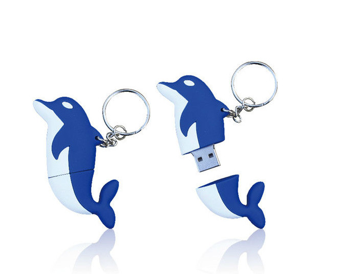 China Soft    Cute  Silicone Dolphin  USB Flash Drive Promotional Gift 32GB 64GB 128GB wholesale