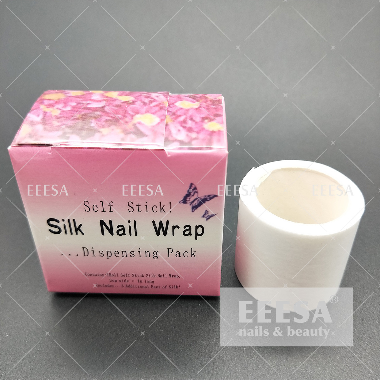 China White Nail Art Decorations Silk Nail Wrap Roll Dispensing Pack  1m Length wholesale