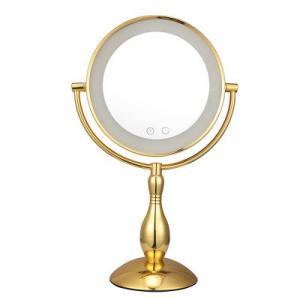 China Metal Frame Battery Double Sided Light Up Makeup Mirror 7 Inch Or 8 Inch wholesale