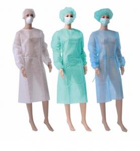 China PP Disposable Medical Gowns Anti Alcohol With Eastic / Knitted Cuffs wholesale