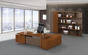China 200cm Brown Office Desk With Storage , Modern Office Desk Return Extension Type wholesale