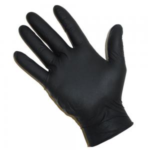 China Black Color Disposable Nitrile Gloves , Nitrile Medical Gloves Soft Touch Feeling wholesale