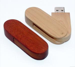China High Speed 512mb / 2 Gig Swivel Wood USB Flash Drive , Wooden USB Pen Drive wholesale