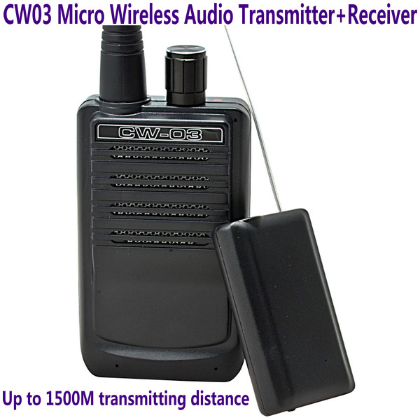 China CW03 Micro Wireless Audio Transmitter+Receiver Listening Bug 500M Remote Sound Monitor wholesale