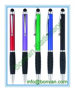 China gripped plastic promo gift touch stylus pen with logo printing wholesale
