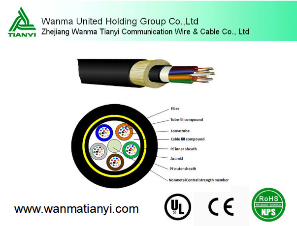 single mode ADSS fiber optic cable for overhead for sale