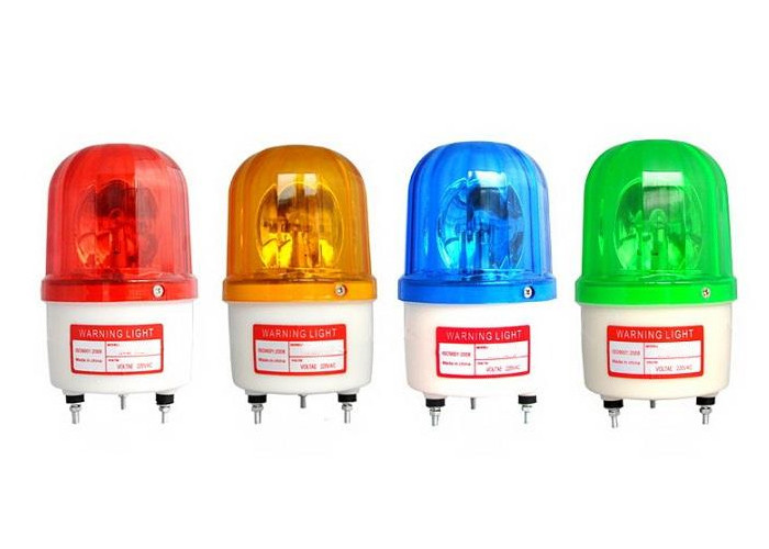 China Red Green Blue Rotating Warning Light Alarm LED Flash With Sound 90dB 220V 12V wholesale