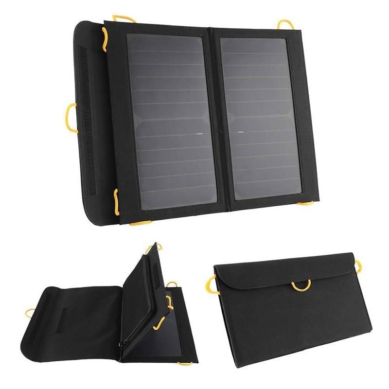 China 3prosper 5V 18W Solar Charger Waterproof Leather Foldable Solar Panel Dual USB Ports wholesale