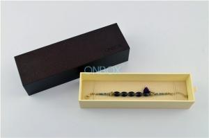 China Beige Velvet Bracelet Gift Box In Fine Paper / Custom Printed Corrugated Boxes wholesale