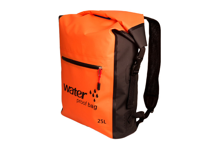 China Military Kayak Orange Dry Bag Daypack Customized Size With Two Straps wholesale
