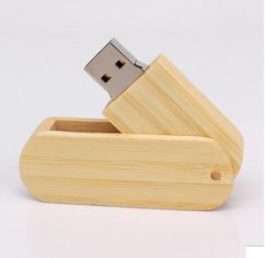 China Memory   Swivel Bamboo USB Flash Drive  Windows2000 Supply 60*26*10mm Silk Printing wholesale