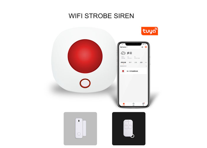 China Tuya 100mA 433.92MHz Wifi Siren Alarm System 500mAh wholesale