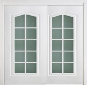 China White Double Lacquer Interior Doors with Glass Corridor Thickness 45mm/40mm wholesale