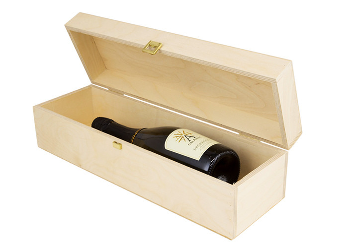 China Single Bottom Personalised Wooden Wine Box , Pine Empty Wooden Wine Boxes wholesale