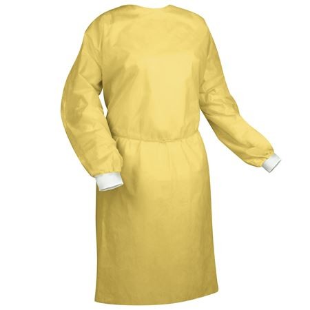 China Yellow Protective PP Isolation Gown High Structure Strength Ultra Low Linting wholesale