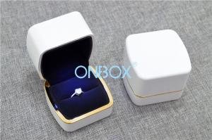 China High Gloss Painting LED Light Jewelry Box For Finger Ring Packaging wholesale