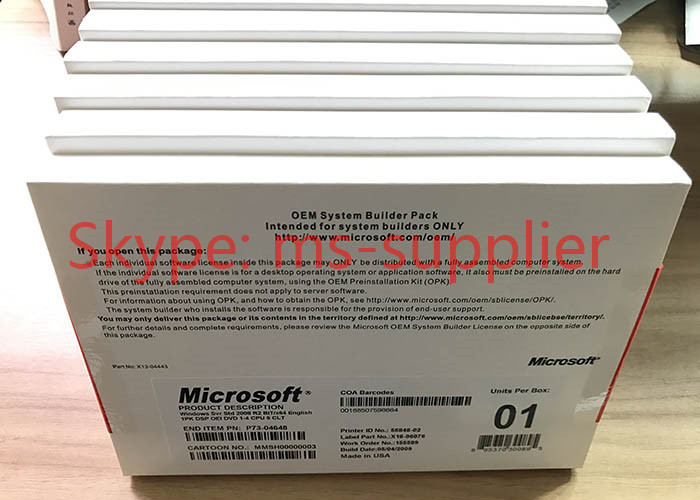 China OEM License Microsoft Windows Server 2008 R2 Edition , English Language wholesale
