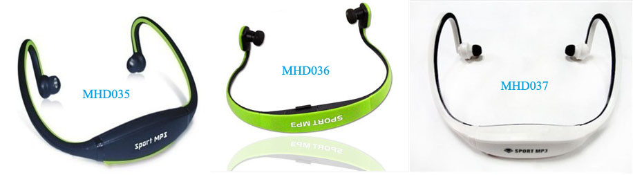 wireless mp3 sport headphone with fm radio MHD035 MHD036 MHD037 for sale