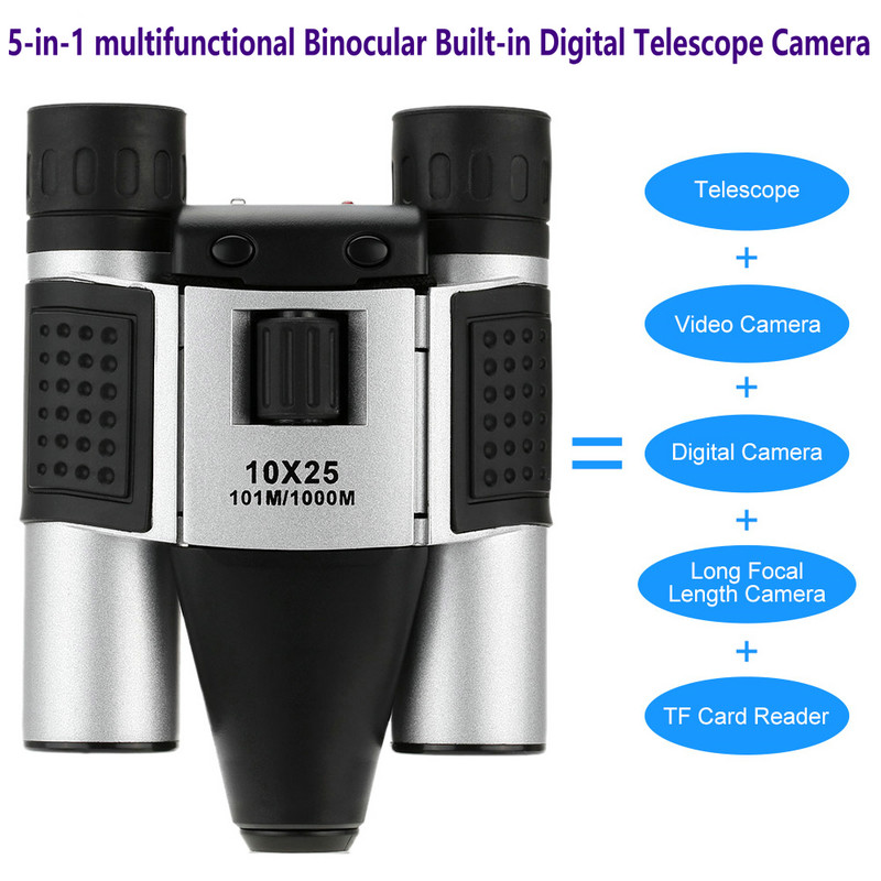 China DT08 Binocular Built-in Digital Telescope Camera Far Shoot 1.3MP Video Recorder 10x25 101M/1000M outdoor camping hiking wholesale