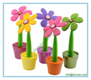 China flower shape promotional pen,potted plant shaped gift pen for desk tap promotion wholesale