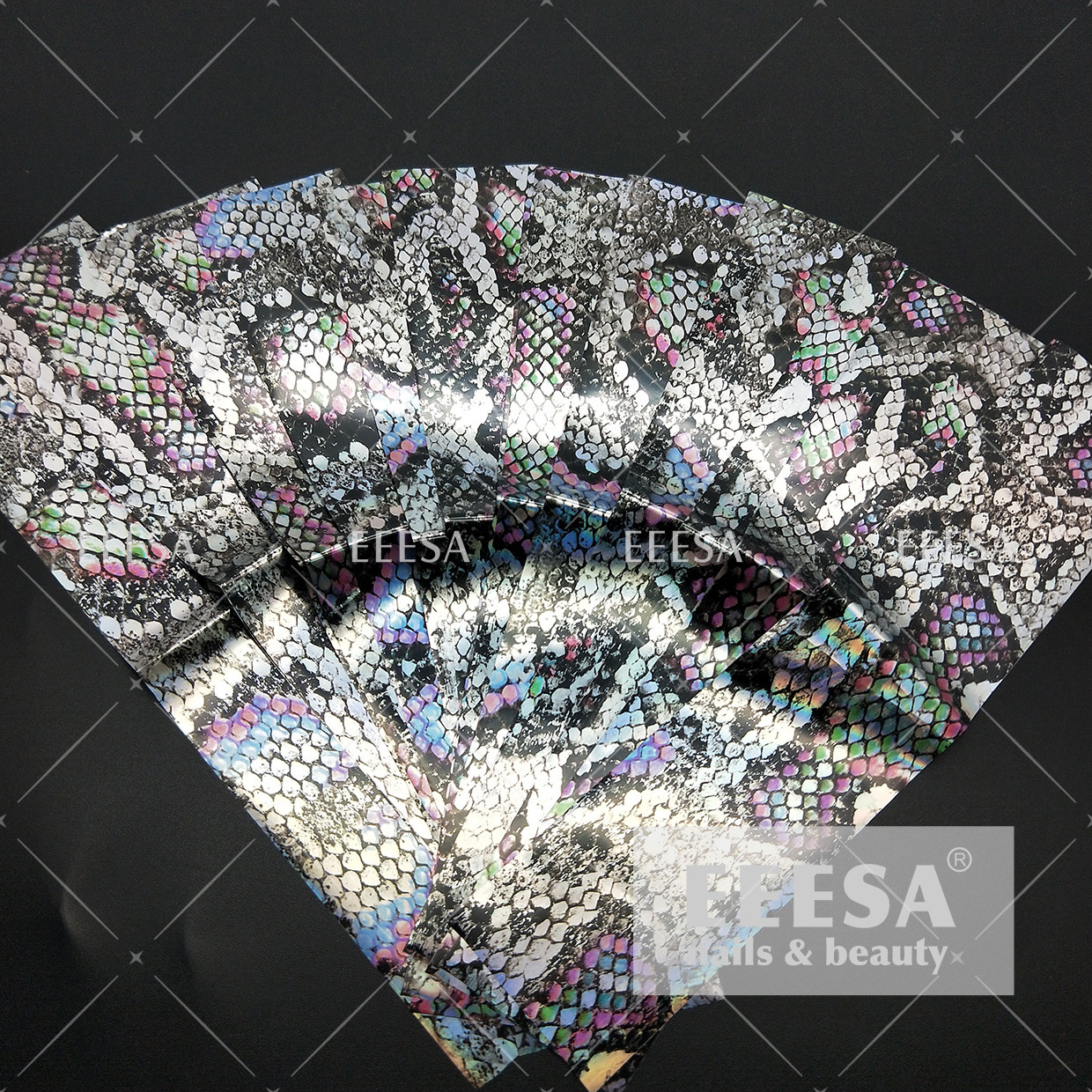 China Heat Transfer Printing 	Nail Art Decorations Holographic Laser Snake Skin Flower wholesale