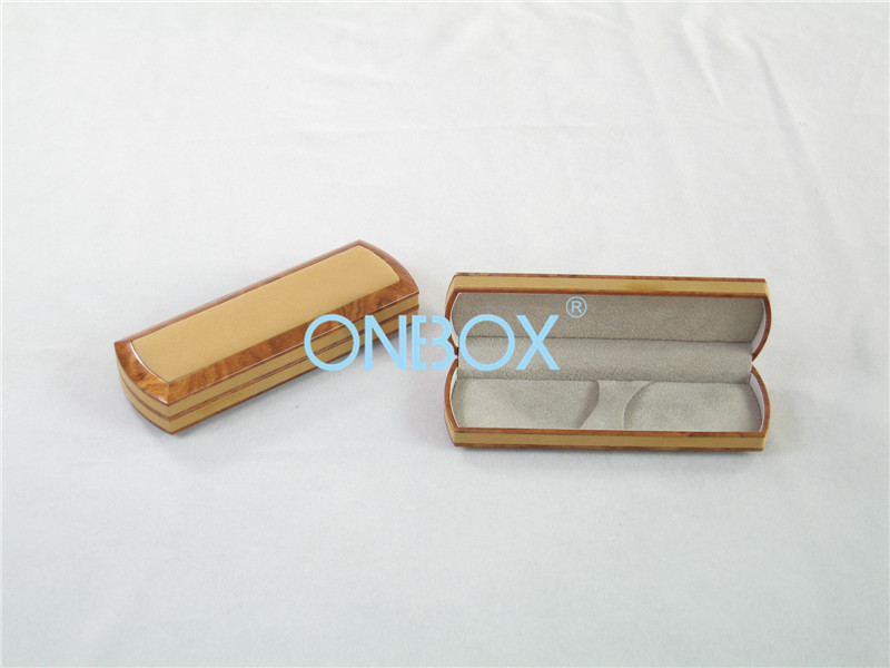China Double Pen Presentation Box Packaging With Printed Wood Pattern wholesale