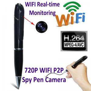 China 720P HD WIFI P2P Pen Spy Hidden Camera Covert Video Streaming Recorder Home Security Nanny Camera Remote Baby Monitor wholesale