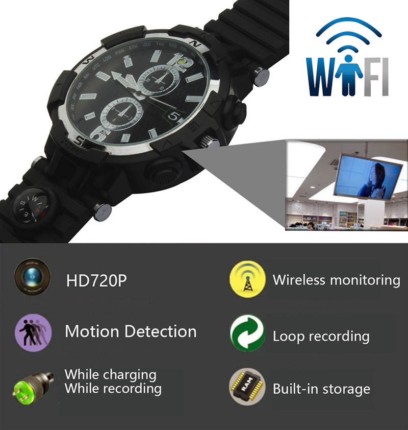 China Y33 8GB 720P WIFI IP Spy Watch Camera Home Security Smart Remote CCTV Video Monitor IR Night Vision Nanny Baby Monitor wholesale