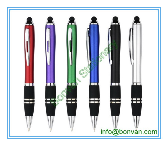 China satin plastic pen,satin color plastic touch stylus pen wholesale