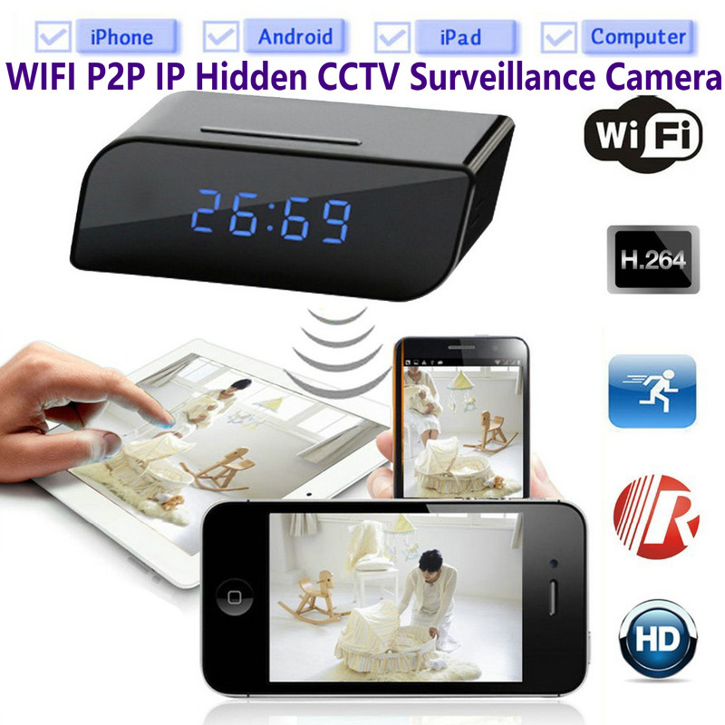 China T8S 720P Alarm Clock WIFI P2P IP Spy Hidden Camera Home Security CCTV Surveillance DVR with Android/iOS App Control wholesale