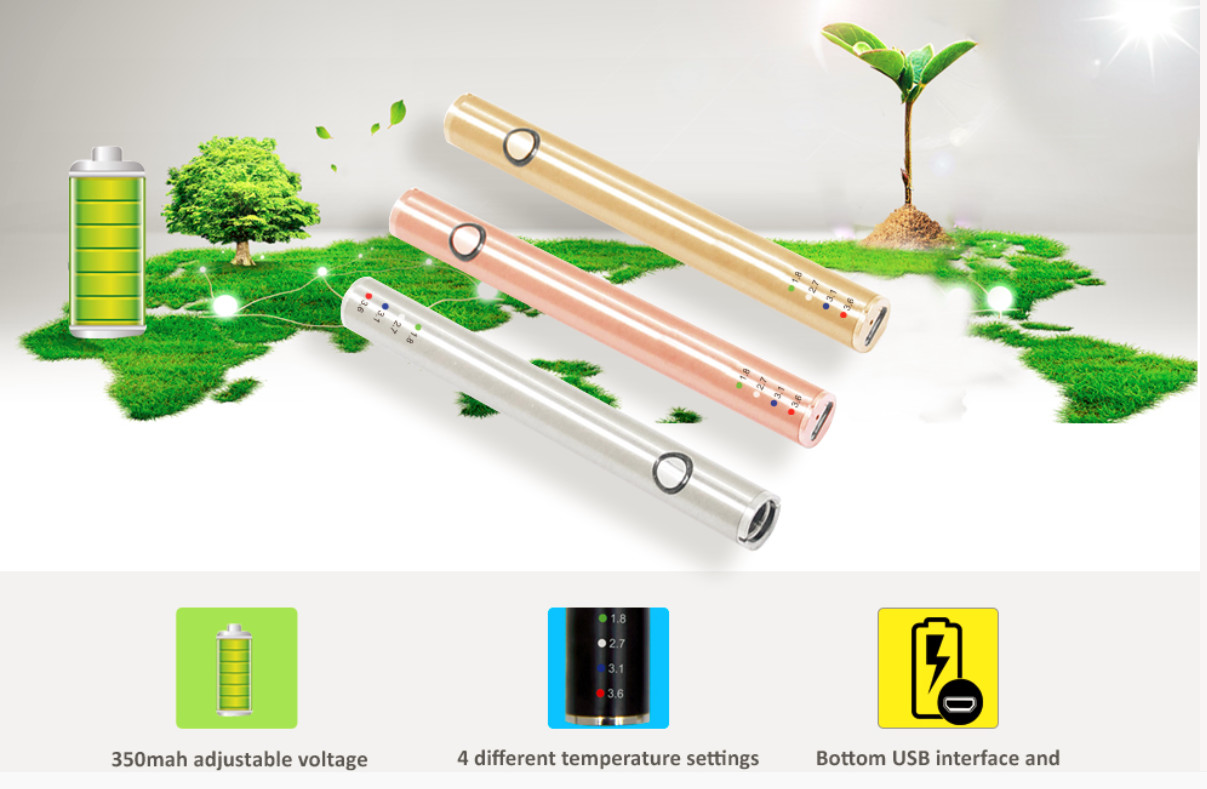 China VB battery 4 different temperature setting 350mAh adjustable voltage oil vaporizer battery with prehead function wholesale