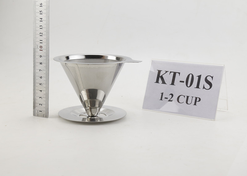 China Reusable Stainless Steel Paperless Coffee Dripper With Cup Stand ,  Eco - Friendly wholesale