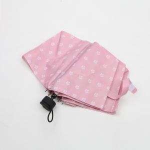 China Pink And White Uv Blocker Travel Umbrella , Custom Folding Sun Umbrella wholesale