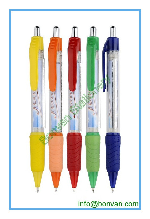 China plastic banner ball pen, two sides printed paper banner ball pen wholesale