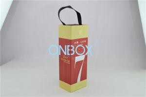 China Handle Strip Wine Packaging Boxes / Alcohol Box Customized Logo Printing wholesale