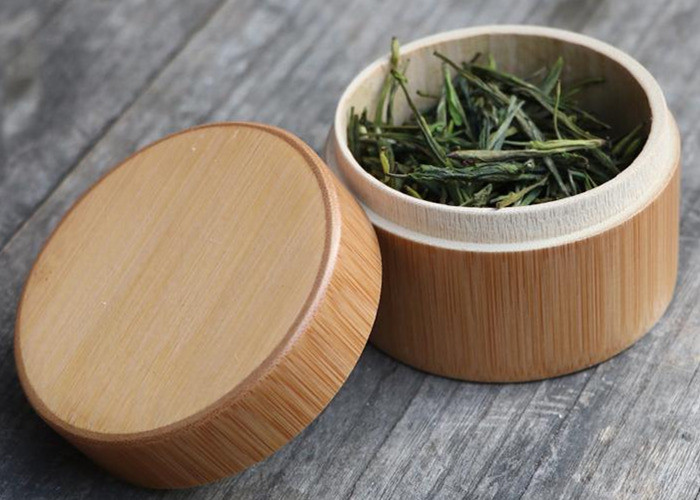 China Round Birch Bark Balsa Box Natural Wood Color , Wooden Tea Bag Gift Box wholesale
